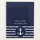 Nautical Navy Blue White Ancre Nom du bateau 2023 (Devant)