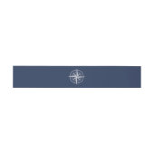 Nautical Navy Blue & White Compass Wedding Uitnodigingen Wikkel (Vlak)