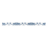 Nautical Navy Blue White  Damask Pattern Lint (Voorkant)