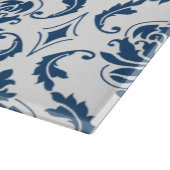 Nautical Navy Blue White  Damask Pattern Snijplank (Hoek)