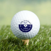 Nautical Navy Blue White Monogram Lake House Golfballen (Insitu Shirt)