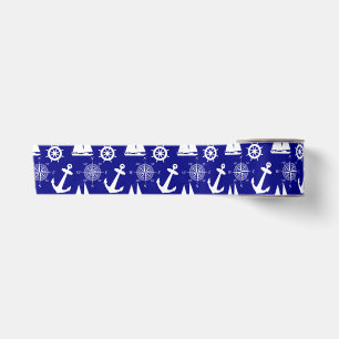 Nautical Navy Blue White Pattern Lint