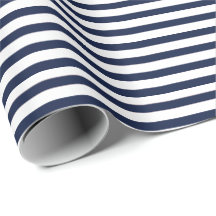 Nautical Navy Blue White Stripes and White Anchor
