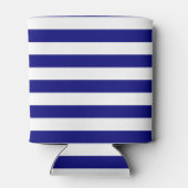 Nautical Navy Blue White Stripes met Anchor Blikjeskoeler (Achterkant)