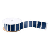 Nautical Navy Blue White Stripes Ribbon Lint (Spoel)
