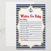 Nautical Navy Blue wil Baby shower Briefpapier (Voorkant / Achterkant)