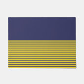 Nautical Navy Blue Yellow Stripes Deurmat (Voorkant)