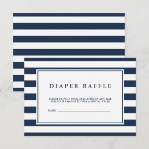 Nautical Navy Boy Baby shower Diaper Raffle Informatiekaartje