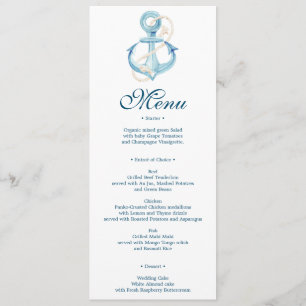 Nautical Navy bruiloft Menu of Vrijgezellenfeest Kaart