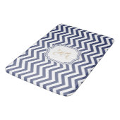 Nautical Navy Chevron Monogramed Badmat (Gekanteld)