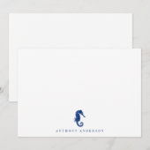 Nautical Navy Correspondence Flat Note Kaart Notitiekaartje (Voorkant / Achterkant)