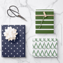 Nautical Navy en Green Inpakpapier Vel
