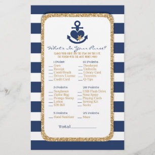 Nautical Navy & Gold Wat zit er in je tas? Flyer