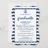 Nautical Navy Golven Anker AFSTUDEERFEest Kaart (Voorkant)