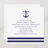 Nautical Navy Graduation Party Invite Kaart (Voorkant / Achterkant)