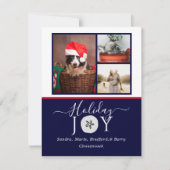 Nautical Navy Joie Sand dollar Photo Carte de Noël (Devant)