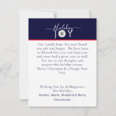 Nautical Navy Joie Sand dollar Photo Carte de Noël (Dos)