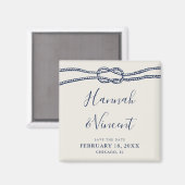 Nautical Navy Knot Save the Date Magnet Magneet (Voorkant / Achterkant)