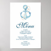 Nautical Navy Menu of Bar Menu Sign Poster (Voorkant)