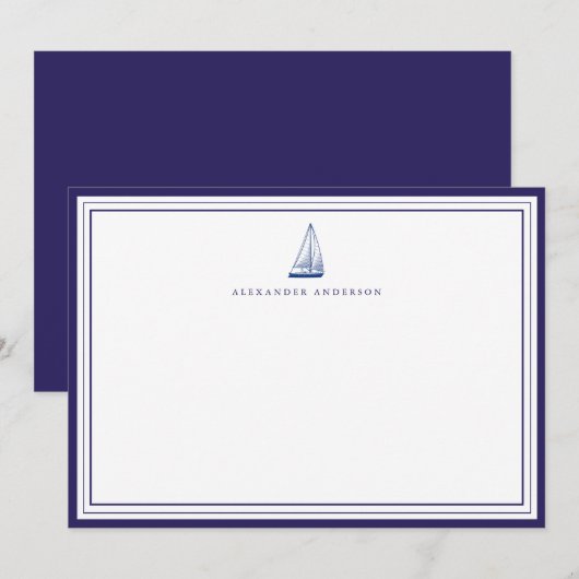 Nautical Navy Professional Border Correspondent Notitiekaartje (Voorkant / Achterkant)