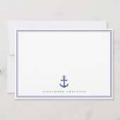 Nautical Navy Professional Double Border Card Notitiekaartje (Voorkant)