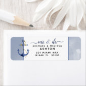 Nautical Navy Steel Blue Waterverf Event Wedding Etiket (Insitu)