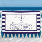 Nautical Navy Stripe Lighthouse Vrijgezellenfeest Spandoek