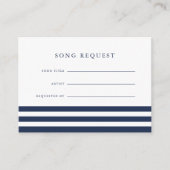 Nautical Navy Stripe Song Request Kaart (Voorkant)