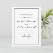 Nautical Navy Stripe Wedding Invitation (Debout devant)