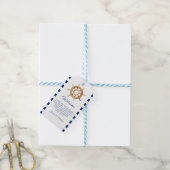 Nautical Navy Stripes Steering Wheel Welkom Cadeaulabel (Met Touw)