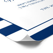 Nautical Navy Stripes Steering Wheel Welkom Poster (Hoek)