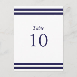 Nautical Navy Table Numbers Briefkaart