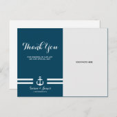 Nautical Navy Wedding Dank u kaart / Briefkaart (Voorkant / Achterkant)