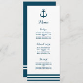 Nautical Navy Wedding Menu (Voorkant / Achterkant)