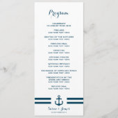 Nautical Navy Wedding Programme Programma (Voorkant)