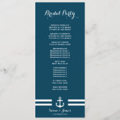 Nautical Navy Wedding Programme Programma (Achterkant)