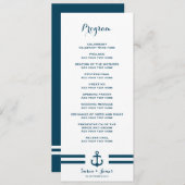 Nautical Navy Wedding Programme Programma (Voorkant / Achterkant)