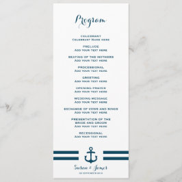 Nautical Navy Wedding Programme Programma