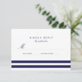 Nautical Navy Wedding RSVP (Staand voorkant)