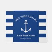 Nautical Navy Welcome Aboard Boat Decor Deurmat (Voorkant)