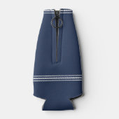 Nautical Navy & White Anchor Boat Name Flesjeskoeler (Achterkant)