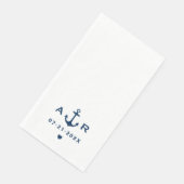 Nautical Navy White Custom Wedding Initialen Servet (Hoek)