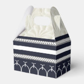 Nautical Navy & White Elegant Beach Wedding Bedankdoosjes (Achterkant)