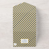 Nautical Navy White en Yellow Stripes All In One Uitnodiging (Buitenkant)