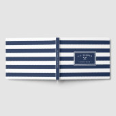 Nautical Navy & White Stripe | Aangepersonaliseerd Gastenboek (Volledig)