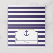 Nautical Navy & White Stripe Anchor Wedding (Buitenkant ongevouwen)