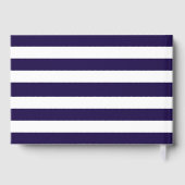 Nautical Navy & White Stripe Anchor Wedding Gastenboek (Achterkant)