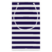 Nautical Navy & White Stripe Anchor Wedding Klein Cadeauzakje (Achterkant)