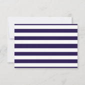 Nautical Navy & White Stripe Anchor Wedding RSVP (Achterkant)