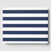Nautical Navy & White Stripe Wedding Gastenboek (Achterkant)